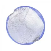 Silver foil Murano flat round 16mm Light Sapphire x1