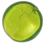 Silver foil Murano flat round 16mm Peridot x1|raw }}