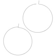 35mm hoop earrings to decorate - Fine silver plating x2|raw }}