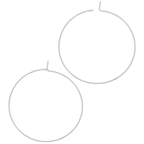 35mm hoop earrings to decorate - Fine silver plating x2