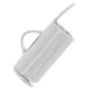 8mm Slide End Tube for bead-weaving - Fine Silver plating x10