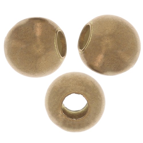 5mm Round Beads - Raw Brass x50