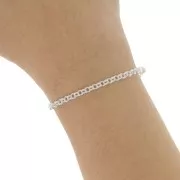 3mm double cable ring chain - Silver HQ x1m