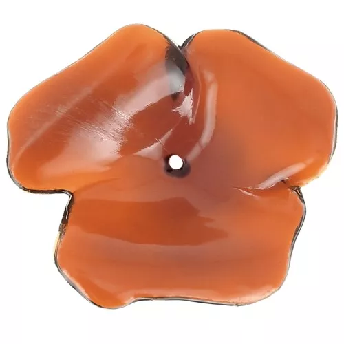 40mm Opaque resin flower bead - Amber x1