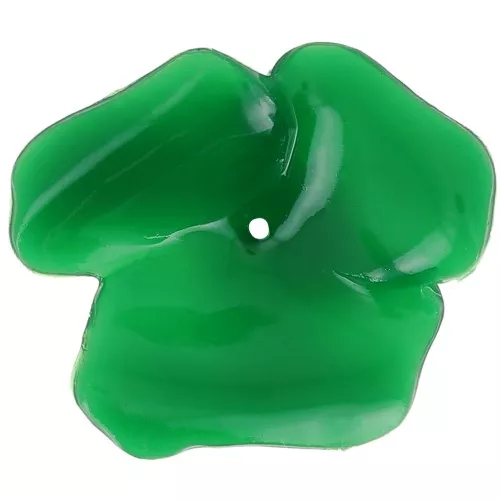 P40mm Opaque resin flower bead - Emerald Green x1