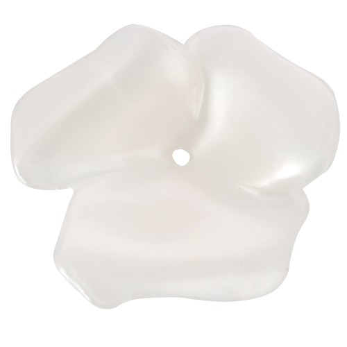 40mm Opaque resin flower bead - Pearly white x1