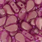 9x5.5mm 2-hole Czech Glass Paisley Duo beads - Halo French Rose x10g|raw }}