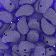 9x5.5mm 2-hole Czech Glass Paisley Duo beads - Cobalt Mat x10g