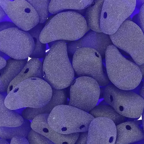 9x5.5mm 2-hole Czech Glass Paisley Duo beads - Cobalt Mat x10g