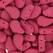 9x5.5mm 2-hole Czech Glass Paisley Duo beads - Velvet Purple Wine Mat x10g|raw }}