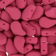 9x5.5mm 2-hole Czech Glass Paisley Duo beads - Velvet Purple Wine Mat x10g