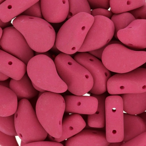 9x5.5mm 2-hole Czech Glass Paisley Duo beads - Velvet Purple Wine Mat x10g