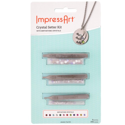 Crystal setter kit with birthstone crystals - Impress Art x1
