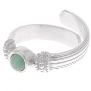 Ring with set for 4mm flat back cabochon - Size 48 to 54 - Silver Tone x1