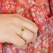 Ring with set for 4mm flat back cabochon - Size 48 to 54 - Silver Tone x1