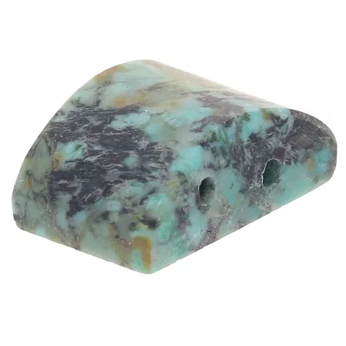 12x8mm 2-hole gemstone bead - African Turquoise - Jasper x1