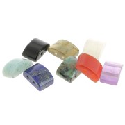 12x8mm 2-hole gemstone bead - Labradorite x1