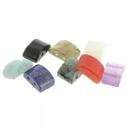 12x8mm 2-hole gemstone bead - Labradorite x1