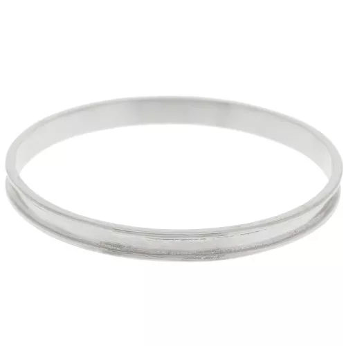 6.3x65mm Bracelet for Delica 11/0 weaving - 2 rows 3.8mm - Silver Tone x1