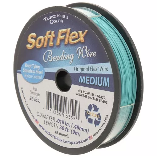 0.48mm 49 strands beading wire - Soft Flex Medium - Turquoise Green x1
