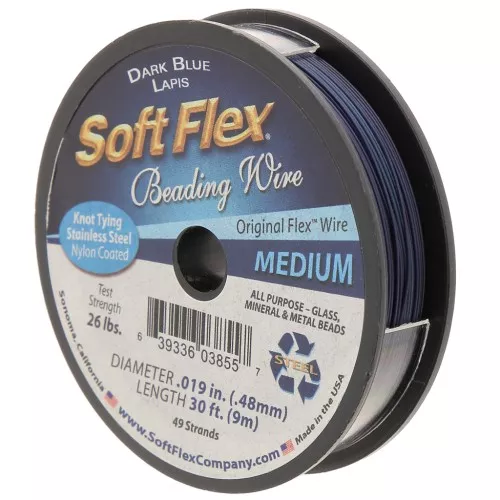 0.48mm 49 strands beading wire - Soft Flex Medium - Dark Blue x9m