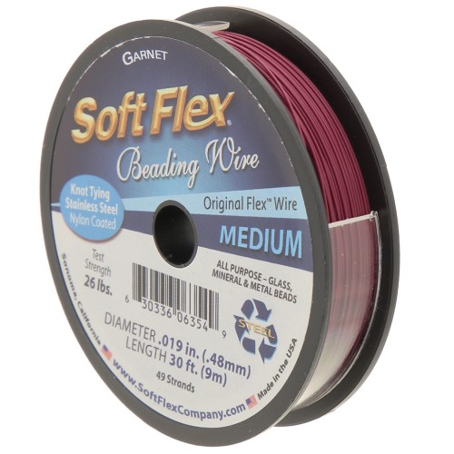 0.48mm 49 strands beading wire - Soft Flex Medium - Garnet x9m