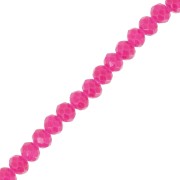 4x3mm Round faceted beads - flattened - Fuchsia x42cm|raw }}