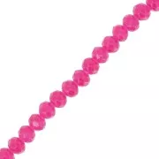Perles rondelles facettées - rondes aplaties 4.5x3.5 mm - Fuchsia x42cm