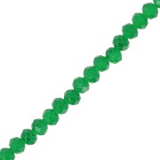 4x3mm Round faceted beads - flattened - Dark Green x40cm