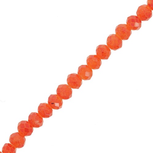 4x3.5 mm Round faceted beads - flattened - Orange x41cm