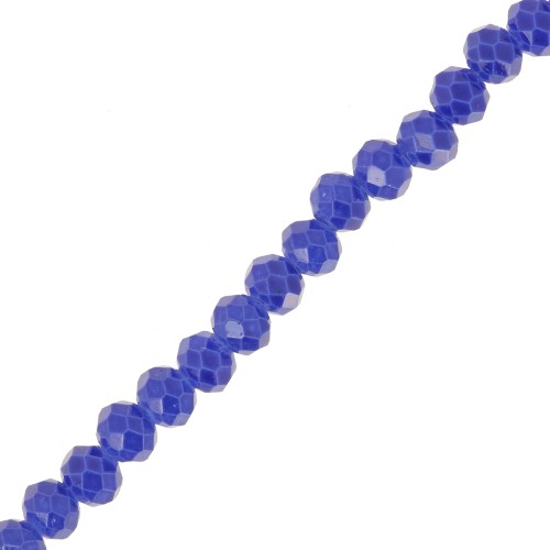 4x3mm Round faceted beads - flattened - Dark Blue x40cm