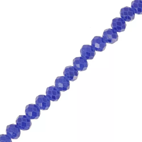 4x3mm Round faceted beads - flattened - Dark Blue x40cm