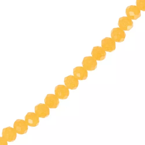 4x3mm Round faceted beads - flattened - Honey x40cm