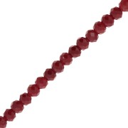 Rondelle beads faceted - round flattened 4x3.5 mm - Burgundy x40cm|raw }}