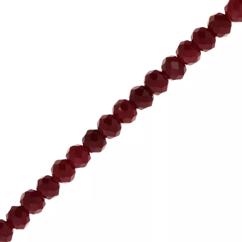 Rondelle beads faceted - round flattened 4x3.5 mm - Burgundy x40cm