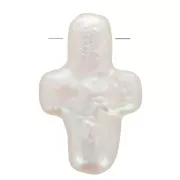Irregular Cross Pearl - Keshi Freshwater Pearl - 14x9mm - White x1