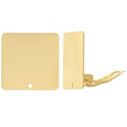 20mm Square earclips with hole - Fine Gold Tone x2