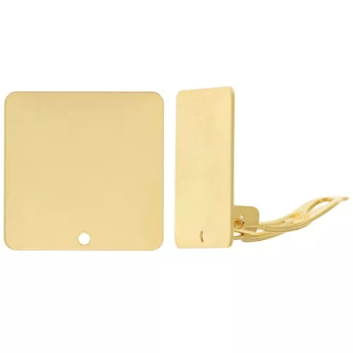 20mm Square earclips with hole - Fine Gold Tone x2