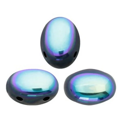 7x5mm Glass beads Samos® by Puca® - Jet AB x10g