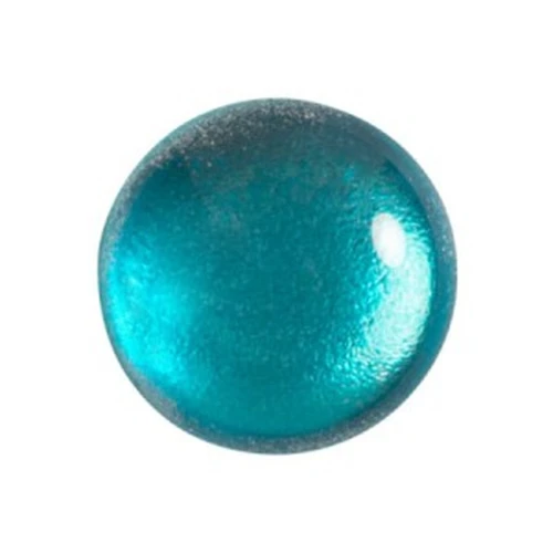 18mm Glass round cabochon by Puca® - Ice Slushy Blue Curacao x1