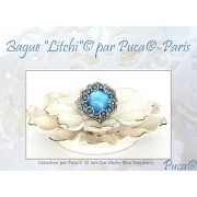 18mm Glass round cabochon by Puca® - Ice Slushy Licorice x1