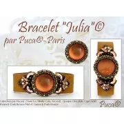 25mm Glass round cabochon by Puca® - Ice Slushy Orange x1