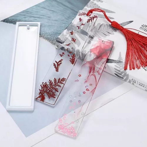 14x2.8cm Silicone mould to make a rectangle bookmark in resin x1