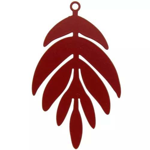 40x24mm dyed Leaf Pendant - Red x1