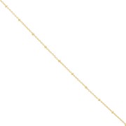 Alternating 1.9mm Trace chain with flattened beads - Fine gold plated x50cm|raw }}