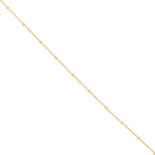 Alternating 1.9mm Trace chain with flattened beads - Fine gold plated x50cm