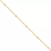 Alternating 1.9mm Trace chain with flattened beads - Fine gold plated x50cm
