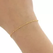 Alternating 1.9mm Trace chain with flattened beads - Fine gold plated x50cm