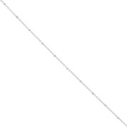 Trace mesh chain, alternating 1.9 mm flattened beads - Fine Arg veneer x50cm