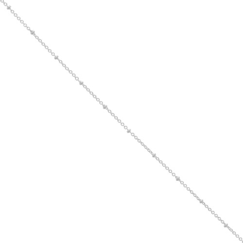 Trace mesh chain, alternating 1.9 mm flattened beads - Fine Arg veneer x50cm